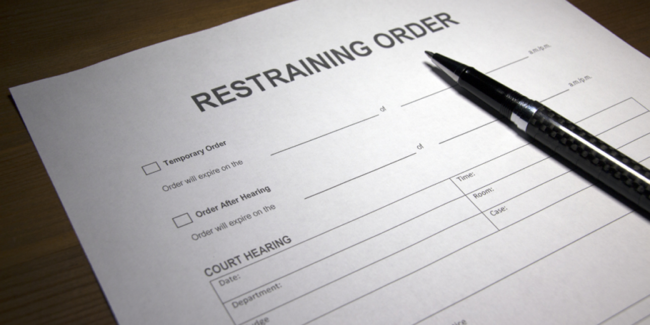 picture of a restraining order