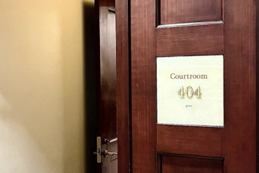 Courtroom Door in the Juanita Kidd Stout Center for Criminal Justice