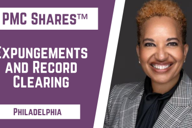 Picture of Pamela Gwaltney with the words "PMC Shares: Expungements and Record Clearing"